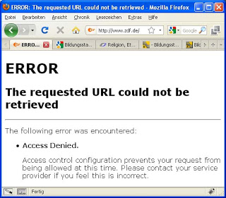 Screenshot ZDF blockiert