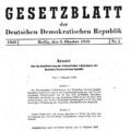 Gesetzblatt (GBl.) der Deutschen Demokratischen Republik (DDR) 1949, Seite 1 (GBl. DDR 1949, S. 1)